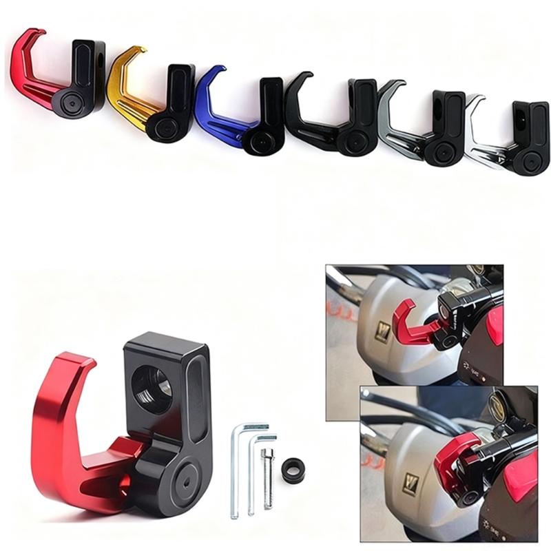 Universal Motorcycle Handlebar Mounting Bracket Motorbike Foldable Aluminum Hanger Hook For Scooter Storage Accessories