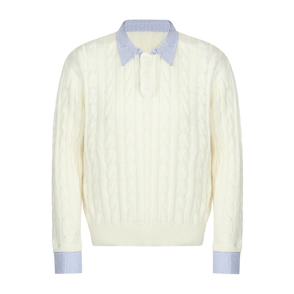 Men's Japanese Style Lapel Sweater - High-End, Trendy, Loose Fit Knitwear