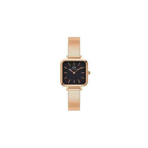 [Official Shop/Authentic Import/2-Year Warranty] Daniel Wellington DW Women's Quadro Studio 22x22 RG Black Watch, Vintage Square Design, Stylish and C