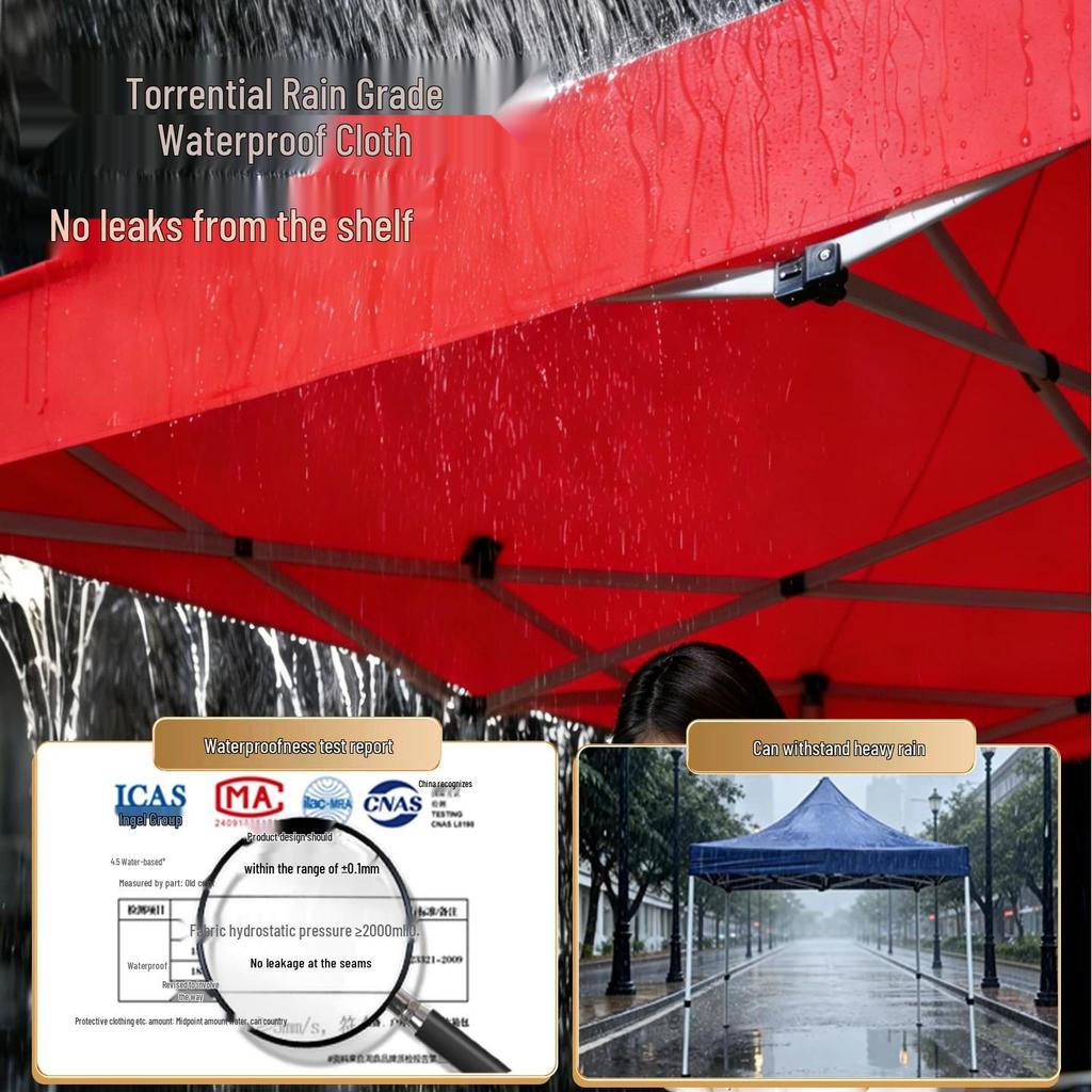 Retractable Four-Legged Canopy Tent: Sunshade & Rainproof Folding Umbrella for Outdoor Use.