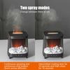 Fire Humidifier 7-Color Light Flame Air Humidifier Smart Ultra-Quiet 200ml Aromatherapy Machine With Timer For Bedroom Desktop