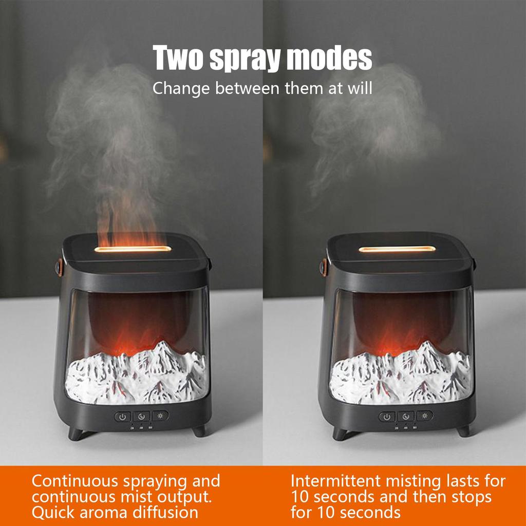 Fire Humidifier 7-Color Light Flame Air Humidifier Smart Ultra-Quiet 200ml Aromatherapy Machine With Timer For Bedroom Desktop