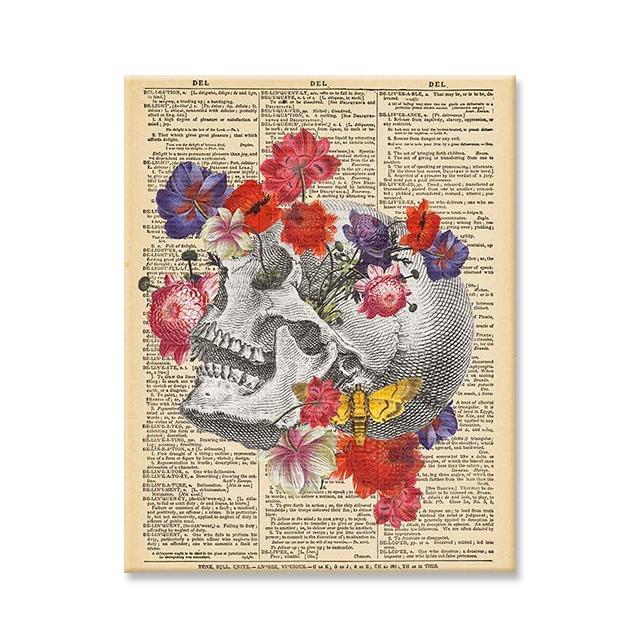 Ανθρώπινα Όργανα Τέχνη με Λουλούδια Ζωγραφική σε Καμβά Vintage Ιατρική Ανατομία Εικόνες στον Τοίχο Αφίσες Cuadros Κλινική Νοσοκομείου Διακόσμηση Τοίχου