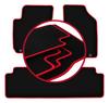 Velours-Fußmatten mit rotem Rand für: Hyundai Tucson I SUV (2004-2010)