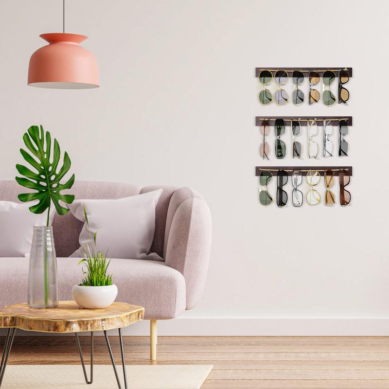 Sunglass Organizer Wall Stylish Wooden Glasses Display Stand Large Capacity Home Wall Storage Stand 3-Layer Shelf Sunglass Rack United States