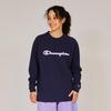 Champion Basketball Long Round Script Logo Women's T-Shirt, Navy, CW-AB429, Sleeve, Neck, Quick-Drying, Stretch, Antibacterial, Odor-Resistant, Warm,