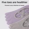 Breathable Five-Finger Socks Anti-slip Grip Pilates Boat Socks New Yoga Socks  for Home Exercise