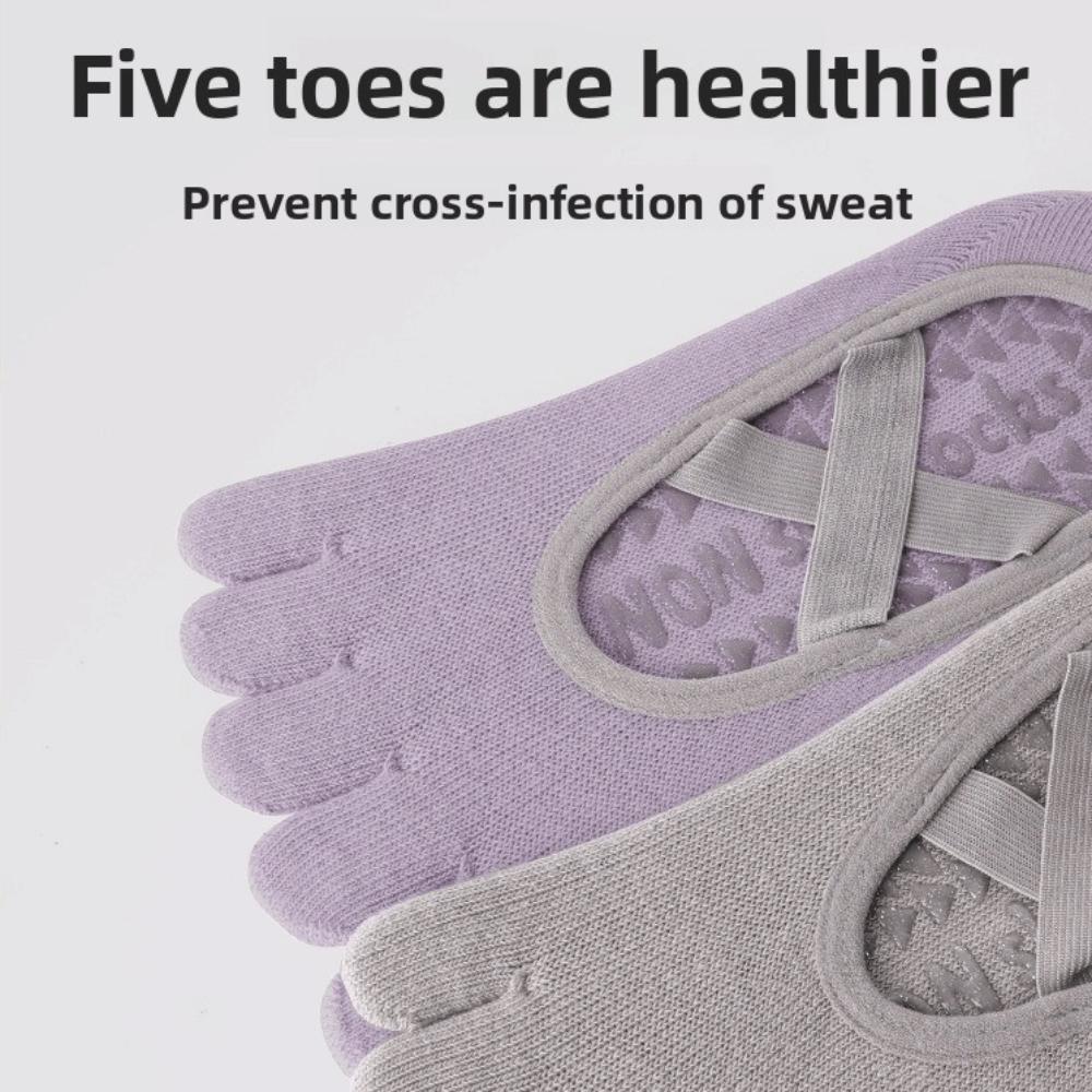 Breathable Five-Finger Socks Anti-slip Grip Pilates Boat Socks New Yoga Socks  for Home Exercise