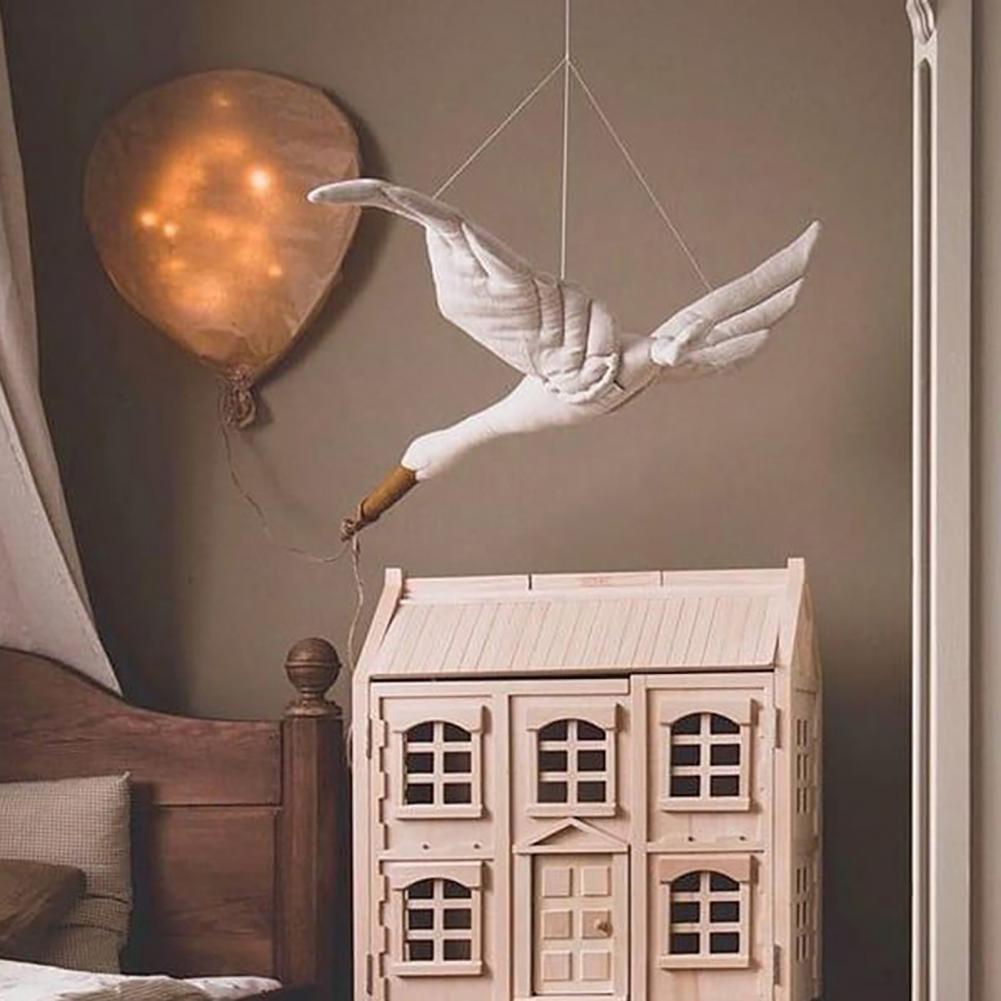 Big Cartoon Swan Hanging Flying Goose Stuffed Duck Toy Bedroon Baby Room Newborn Swan Ornaments Swan Toy Birthday Gifts for Kids