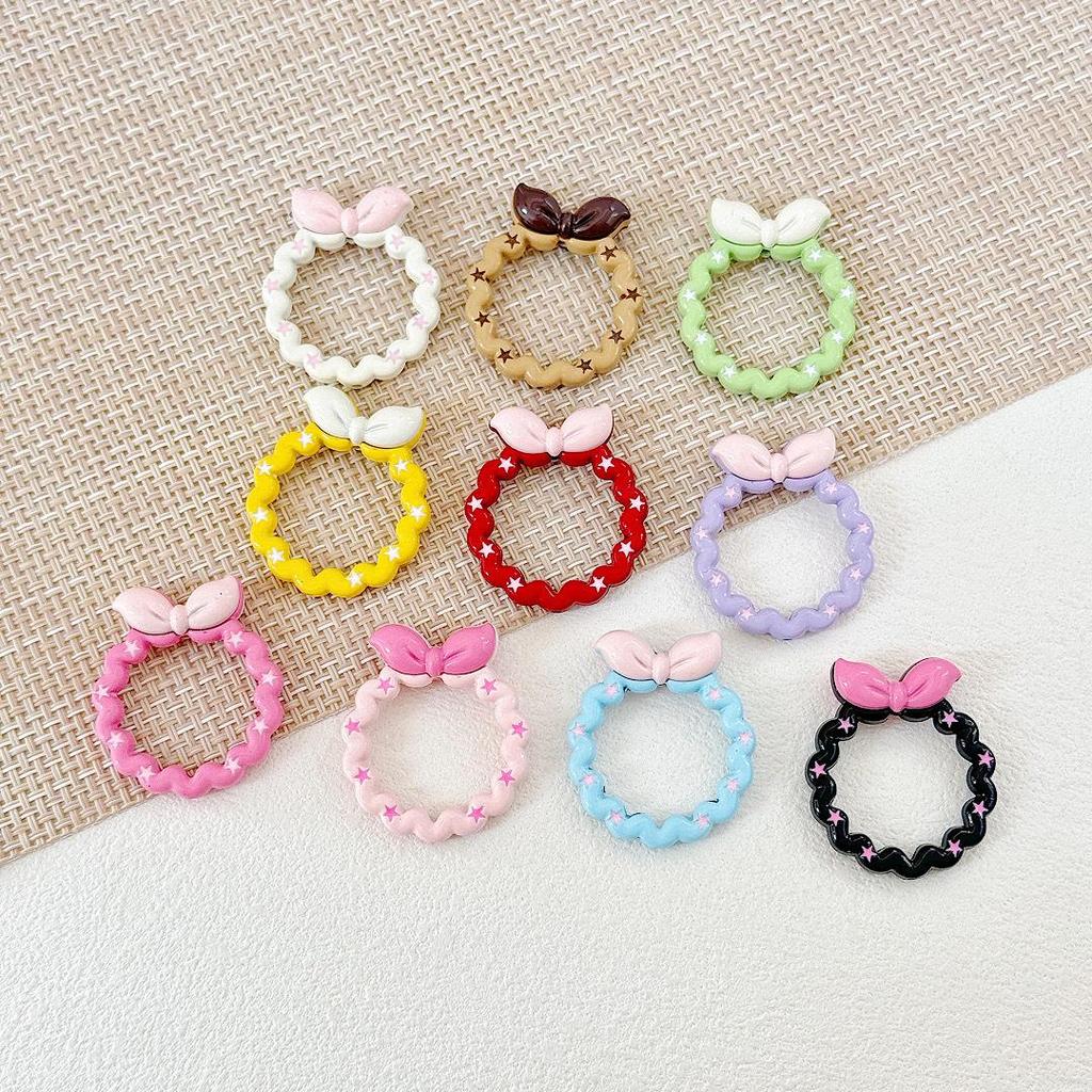 Macaron Colored Bow Hair Tie & Beaded Phone Chain Accessories - Cute & Stylish DIY