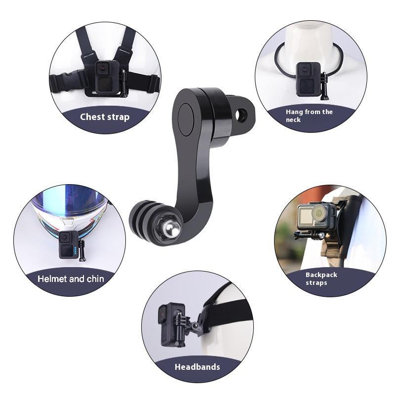 Multiple Position Action Camera Holder Secure Center Vertical Horizontal Mounting Rapid Installation 360 Degree Rotating
