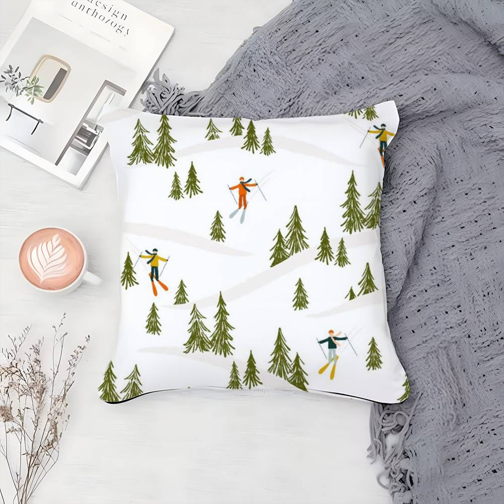 Ski Resort Prop Pillow Case Printing Pillowcase Living Room Sofa Cushion Cover Bedroom Room Decor