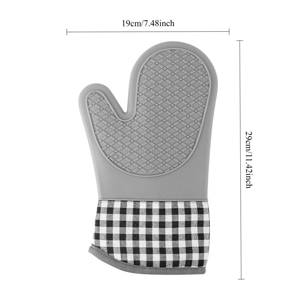 Silikonisolierte Handschuhe Einzelne Ofenhandschuhe Hochtemperaturbeständig Rutschfest Verbrühschutz für Küche Kochen Backen BBQ