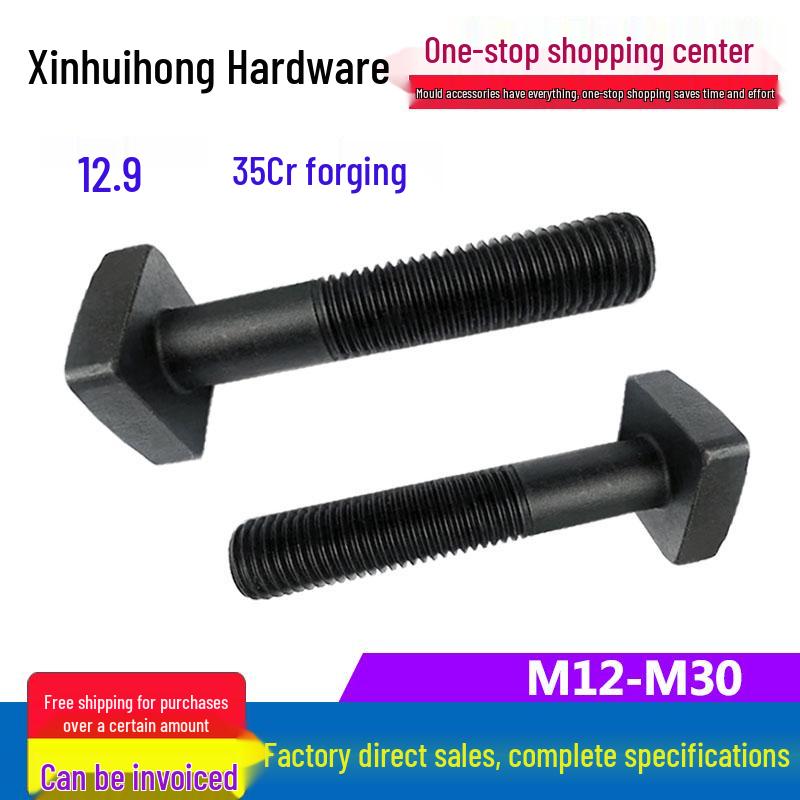 High-Strength T-Slot Nut Plate Screw M6-M30 Square Head T-Bolt, 2.9 Grade
