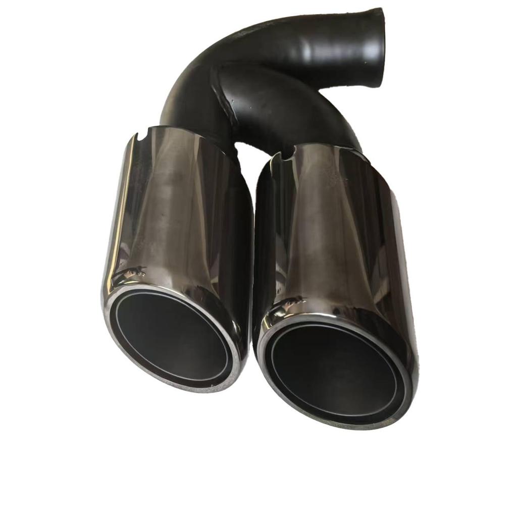 Quad Exhaust Tips for Porsche Cayenne, Macan, Panamera, 718 - Modified Black Titanium Stainless Steel
