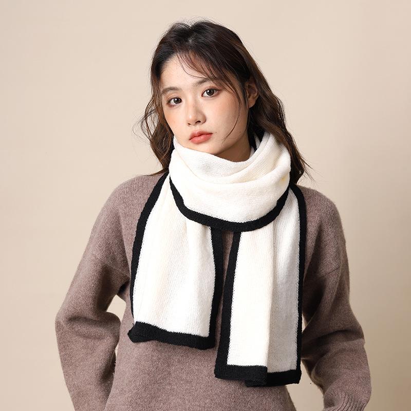 New Red Birthday Christmas Gift for Girls Scarf for Girls Winter Thickened Warm High-end Solid Color Student Scarf