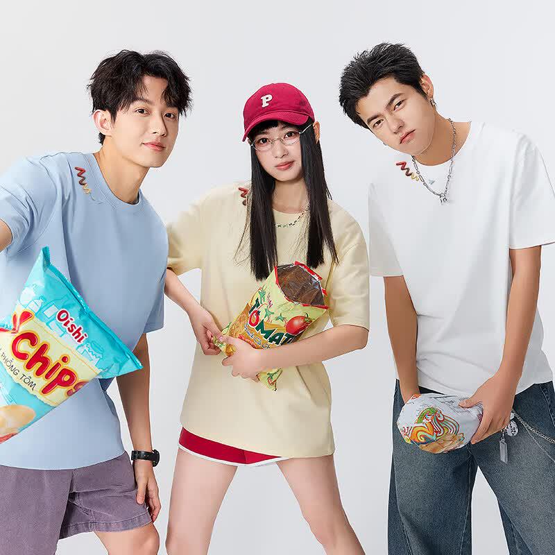 MINISO Men's Pure Cotton Printed Short Sleeve T-Shirt 2-Pack