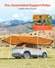 270 Degree Awning, 12.4 Driver Side Vehicle Awning, Waterproof UV50+ Car Side Awnings with Carry Bag, All-Weather Free-Standing Overland Awnings Car