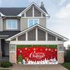 2D Festive Red Christmas Backdrop for Holiday House & Garage Studio Shoots