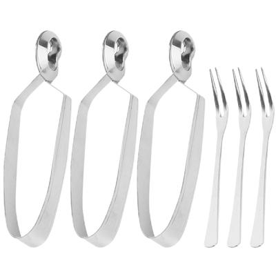 3 Sets Schnecken Clip Essen Werkzeug Schalentiere Zange Edelstahl Escargot Speisenausgabe