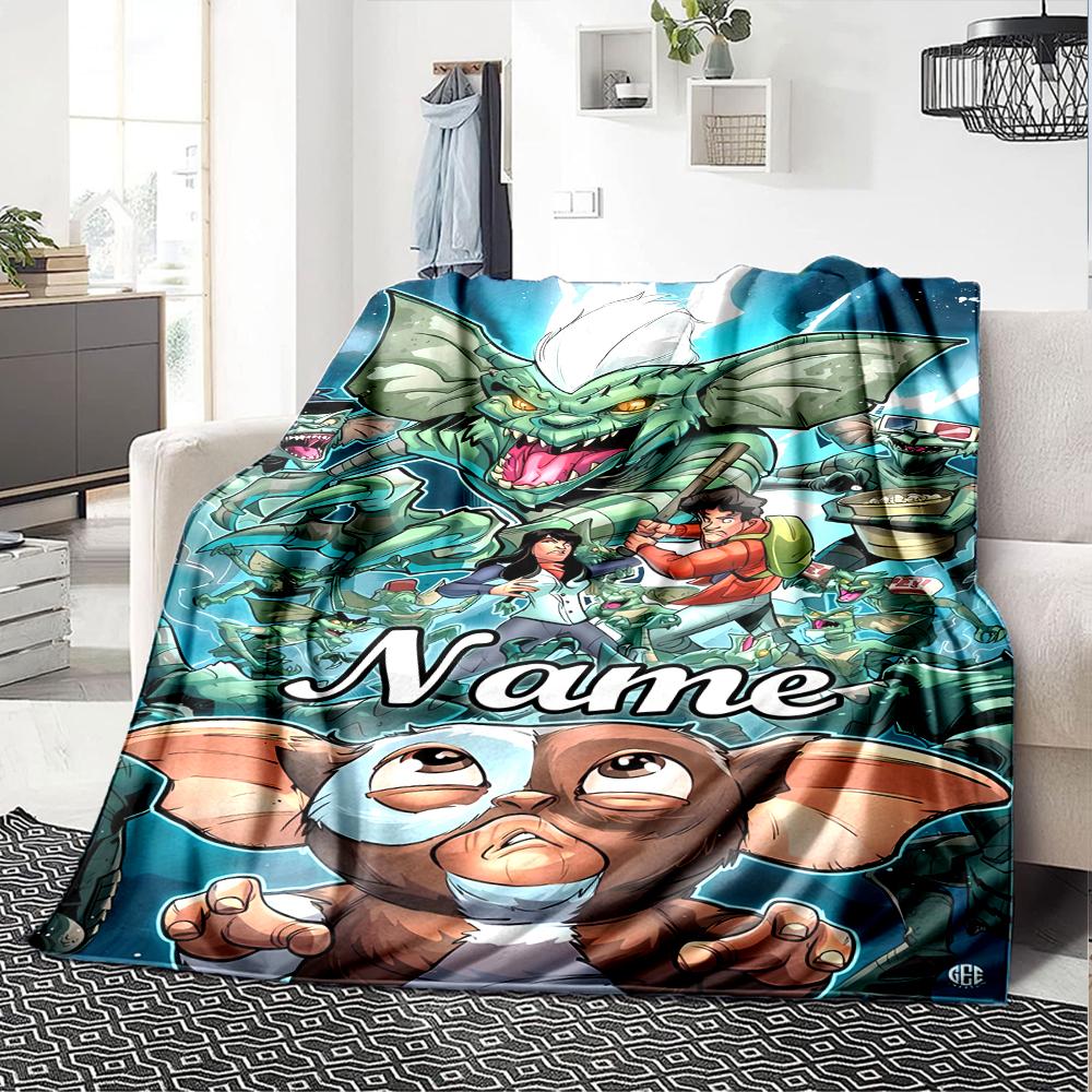 Customiz Name Personality Gremlins Blanket Soft &Warm Sofa Office Bed Travel Lunch Break Blanket, Gift Suitable All Seasons