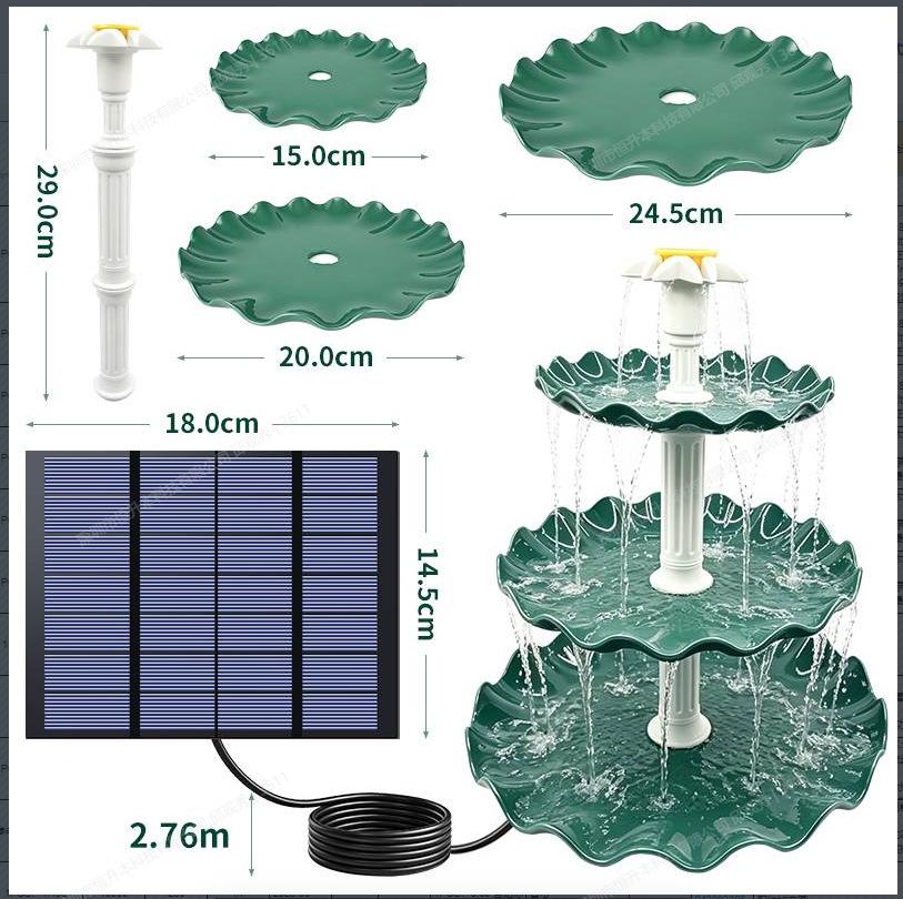 Solar-Powered Floating Garden Fountain and Light