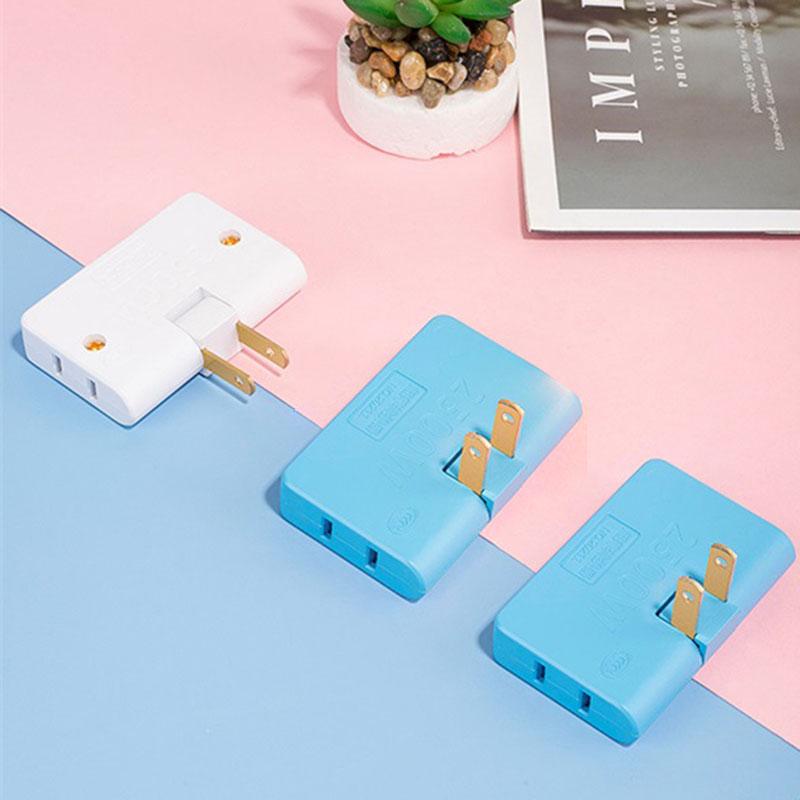 Rotatable US ac wall charger power Socket Converter 1 to 3 way 180 Degree Extension wall Plug Multi Slim Outlet Adapter Light