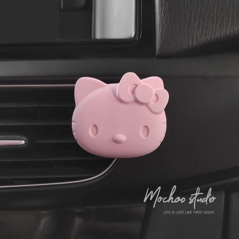 

Car Fragrance Pendant Kitty Hello Kitty Air Vent Perfume Diffuser Stone Car Interior Decoration Gift for Girls Pink Kitty Air Outlet Clip
