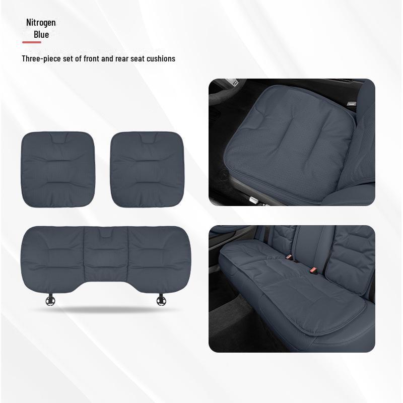 Universal Ventilated Nappa Leather Car Seat Cushions - Four Seasons, Breathable, High-Grade, Perforated Design for All Models.