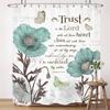 Inspirational Quote Shower Curtain Bible Verse Motivational Quote Bath Curtain Ink Paint Pink Teal Marble Abstract Bathtub Decor