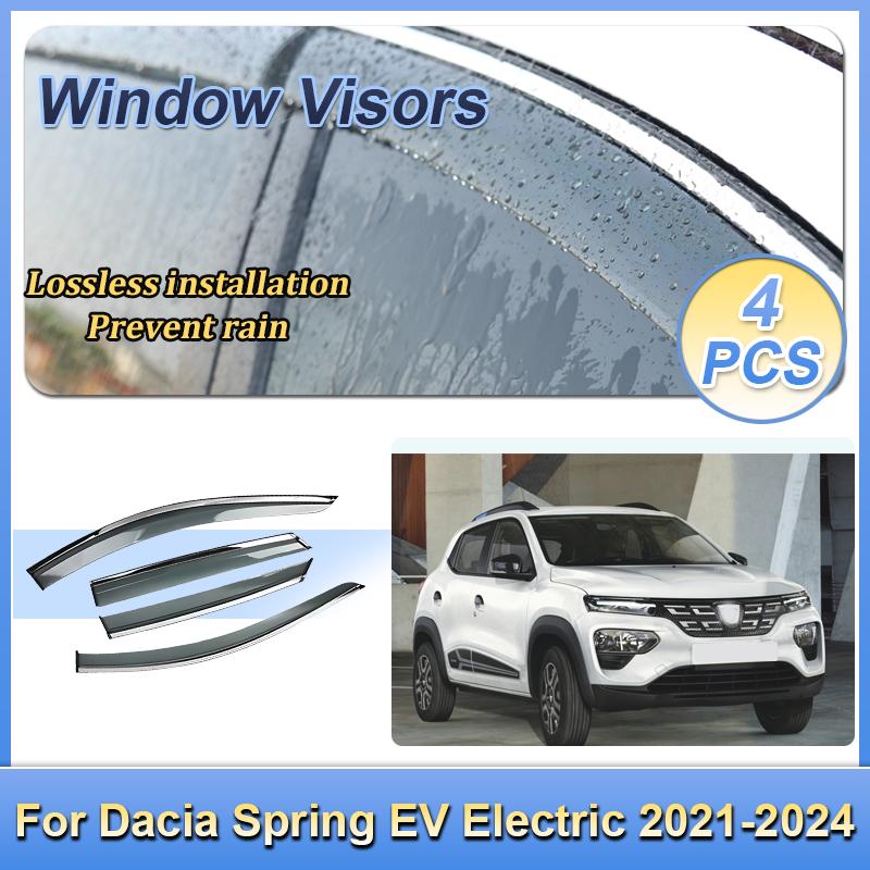 For Dacia Spring EV Electric 2021 2022-2024 Window Door Visor Vent Awning Sun Rain Wind Guard Cover Deflector Car Accessories
