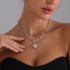 Sweet and Cool Spice Girls Wind Ins Metal Sense Shaped Love Pendant Necklace Light Luxury Necklace