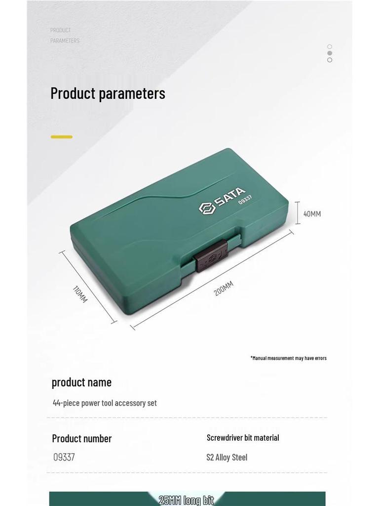 SATA Multifunctional Electric Screwdriver and Drill Bit Set - Phillips, Pozi, Hex