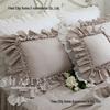Korean Style Princess Embroidery Lace Trim Ruffle Pillowcase Pair for Single/Double Bed - Xinjiang Cotton (2026)