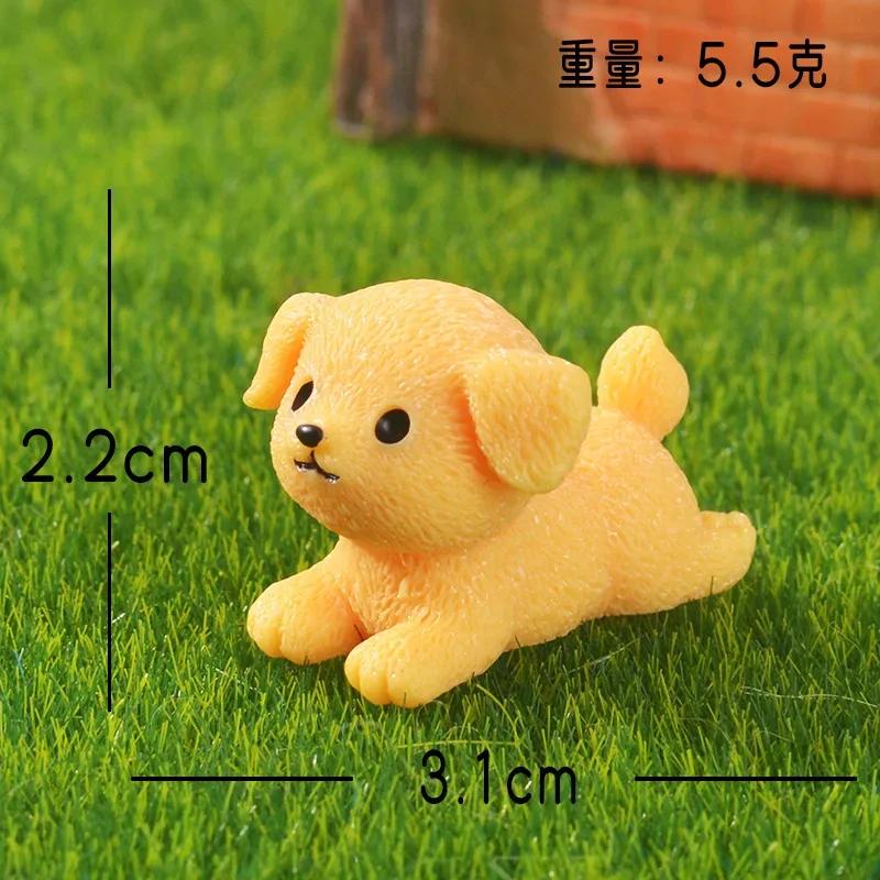 1/4pcs Figurines Miniatures Cute Dog Golden Dogs Micro Landscape Ornaments for Home Decorations Decor for Room Desk Accessories