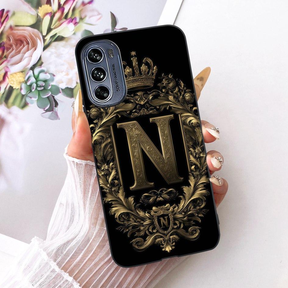 Case For Motorola Moto G62 5G G42 G32 G22 4G Cover Luxury Crown Letters Soft Black Silicone Shockproof Bumper On MotoG62 5G Capa