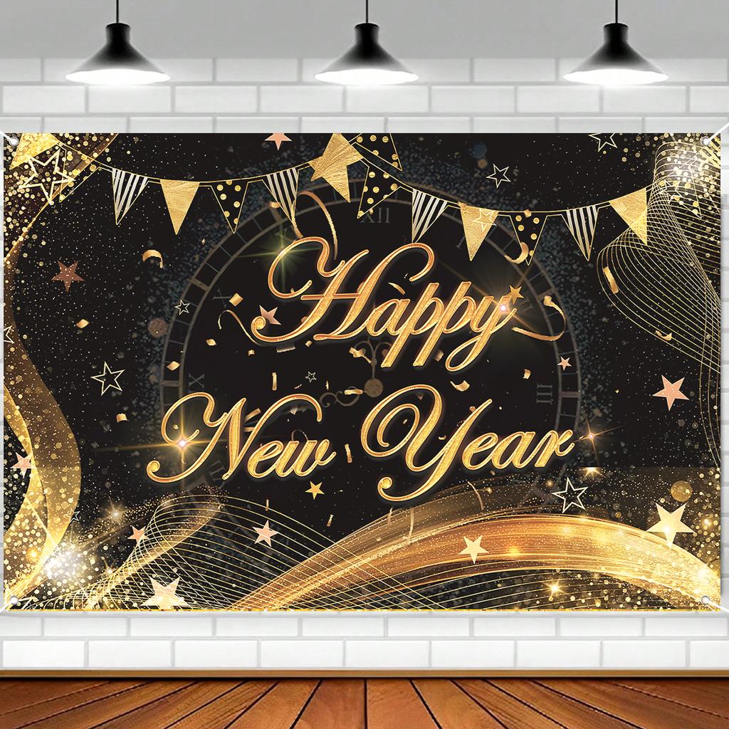 2025 Frohes Neues Jahr Hintergründe für Weihnachts-Fotografie Deko Hintergrund Feuerwerk Feiern Party Familie Poster Fotostudio