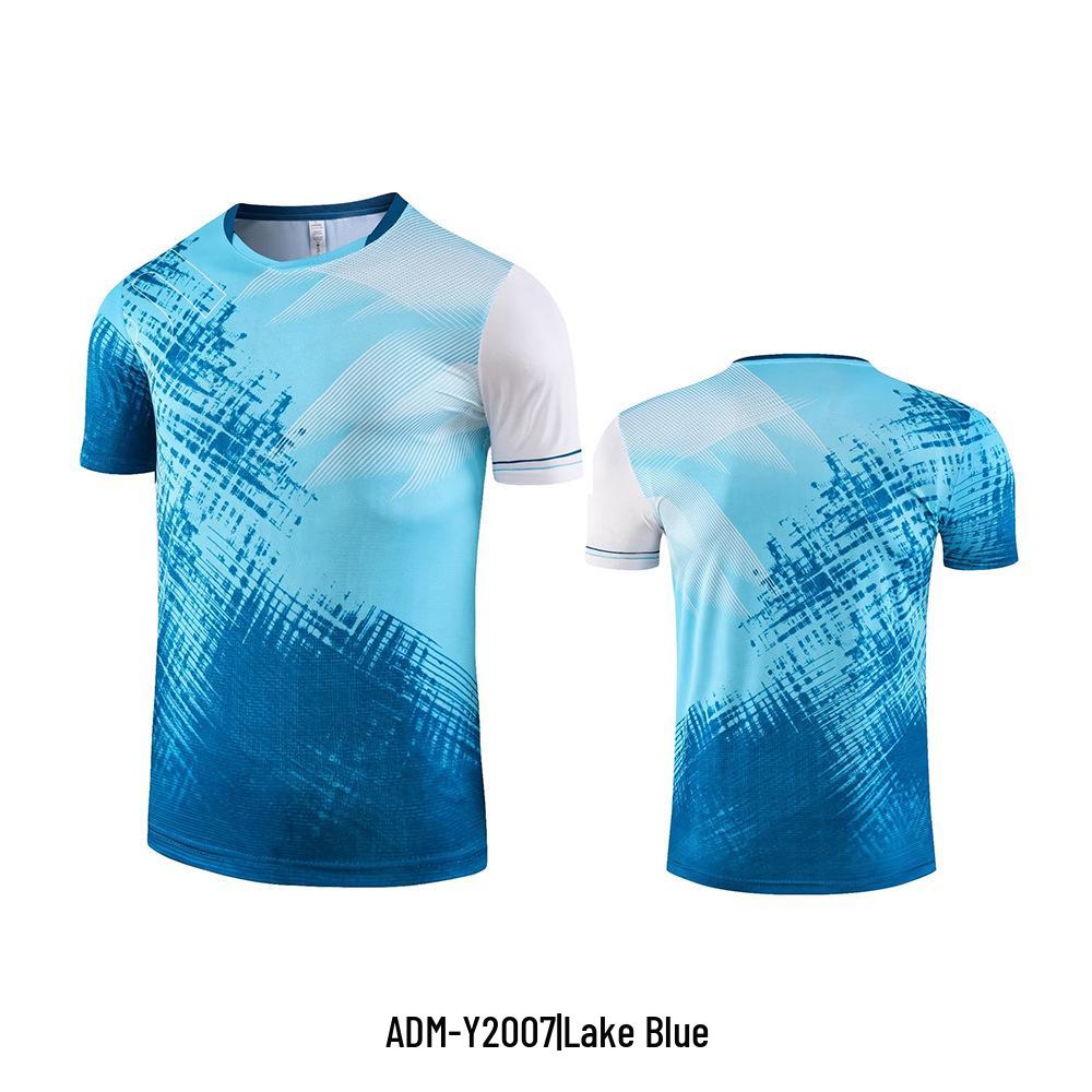 Pánské a dámské potištěné rychleschnoucí badmintonové sportovní oblečení a tréninkové tričko s krátkým rukávem na stolní tenis