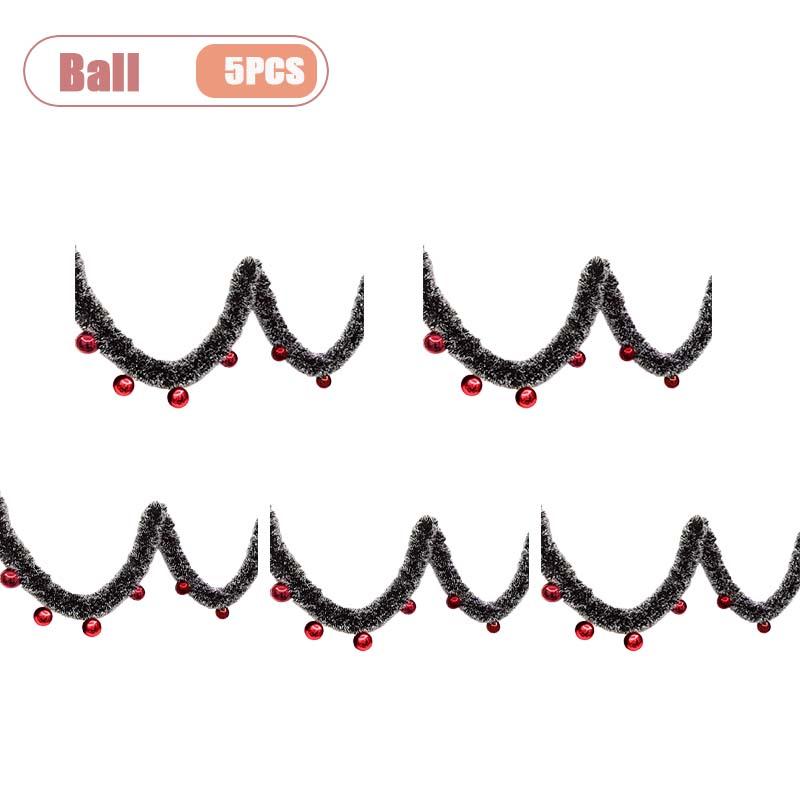 2M Christmas Garland Tinsel Decoration Green White Edge Snowflake Hanging Ornament Party Mall Kindergarten Home Festival Decor