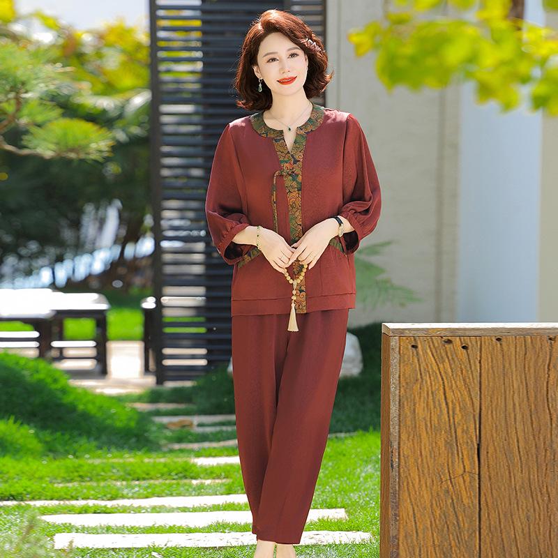 Women's Summer 2026 Cotton Linen Two-Piece: Plus Size Shirt & Wide Leg Pants