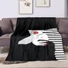 Glamorous Lady with Red Lips and Nails Patterned flannel blanket perfect for the bedroom living room, sofa, or a little nap
