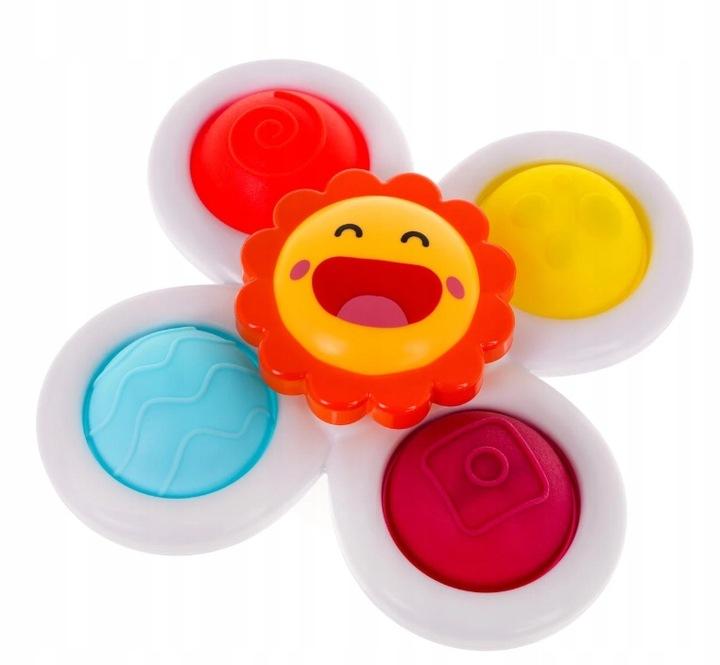Fidget Spinner Z Przyssawką Sensoryczną Kąpiel Prezent Grzechotka 3 Sztuki