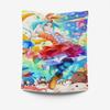 Anime Action Heroine Tapestry  Dynamic Battle Scene Design Perfect for Fan Room Decor Large Wall Hanging Artwork