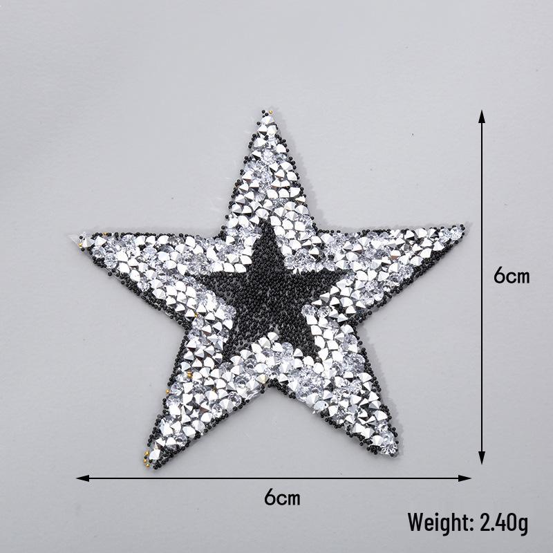Zhaoshun Five-Pointed Star Hotfix Rhinestones Patterns - Adhesive Resin Rhinestones for Clothing Accessories and Fabric Patches