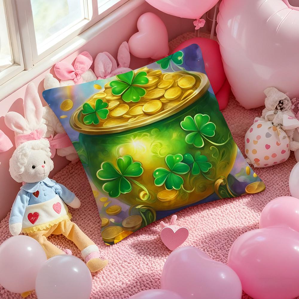 St. Patrick's Day, Ireland Cushion Cover Pattern Printed Pillowcase for Living Room Sofa Cushion Cover & Bedroom Decor