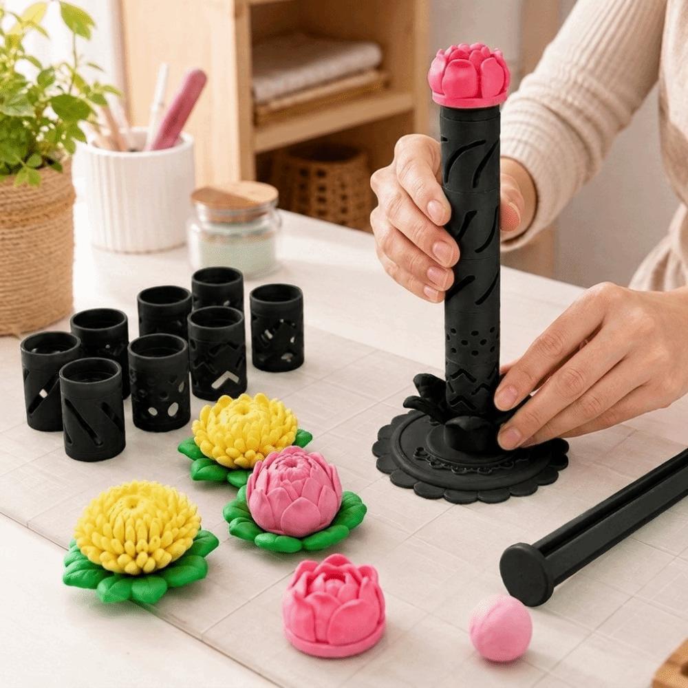 Reusable Polymer Clay Flower Shaper Modular Petal Mold Set Modular Clay Bloom Maker Modeling Clay