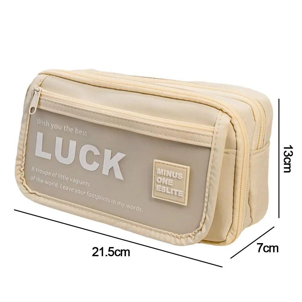 Large Capacity Translucent Pen Bag Matte Texture Stationery Box Translucent Pencil Case  Students