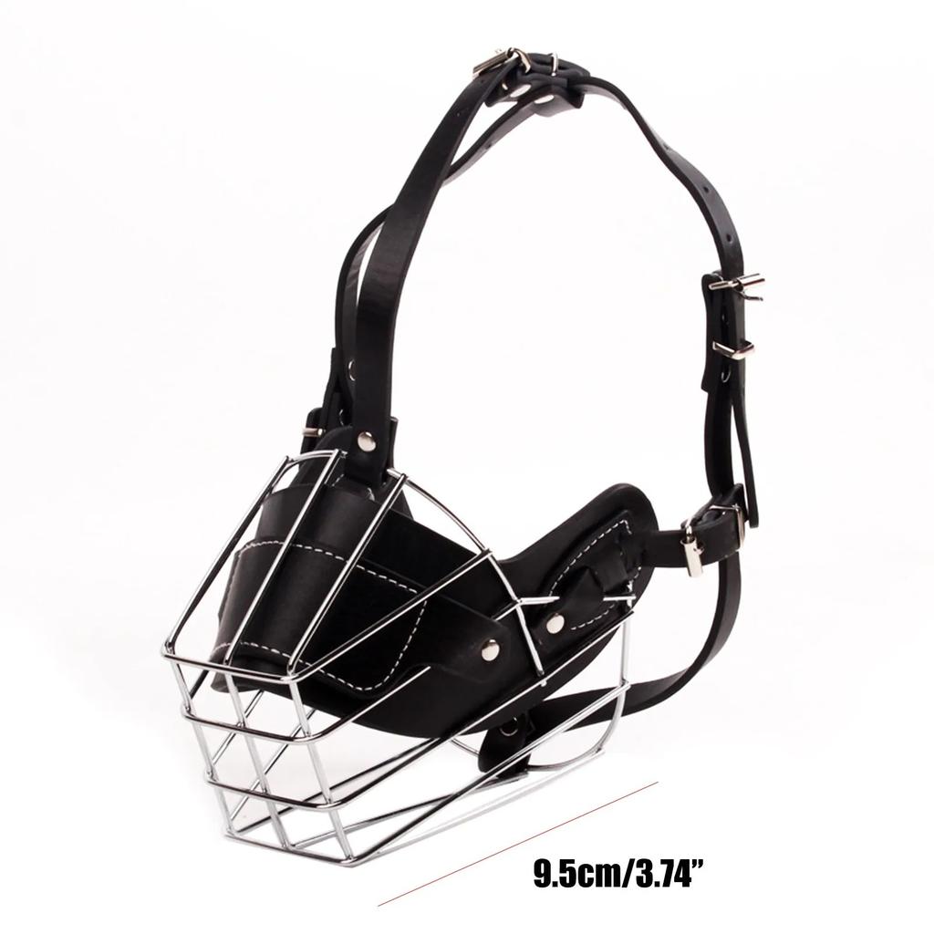 Adjustable Dog Muzzle Anti-biting Breathable Pet Mouth Mask Leather Metal Protection Cover Dog Muzzle Accessories Pet Supplies