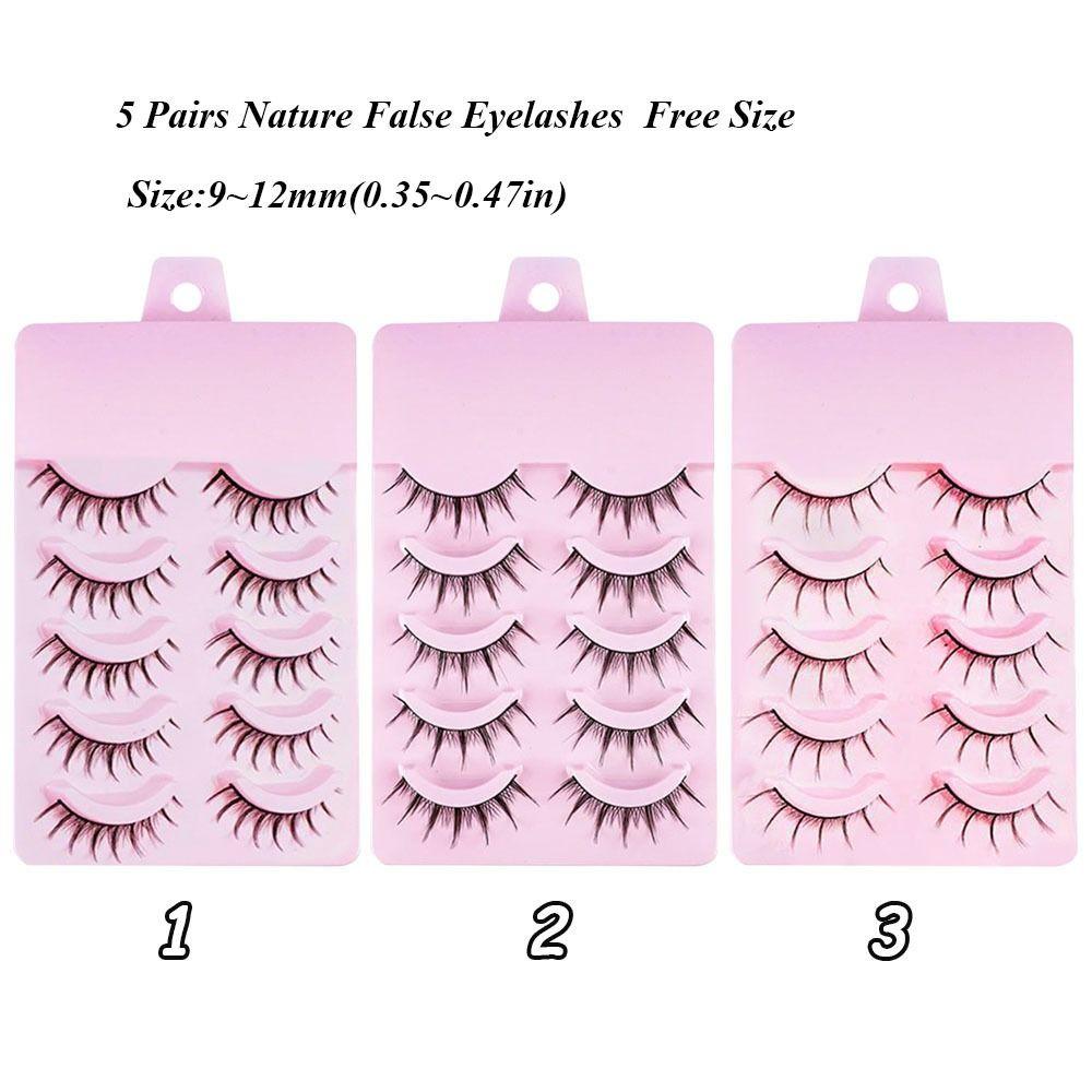 5 perechi de gene manga naturale coada de pește gene negru anime gene false de înaltă calitate