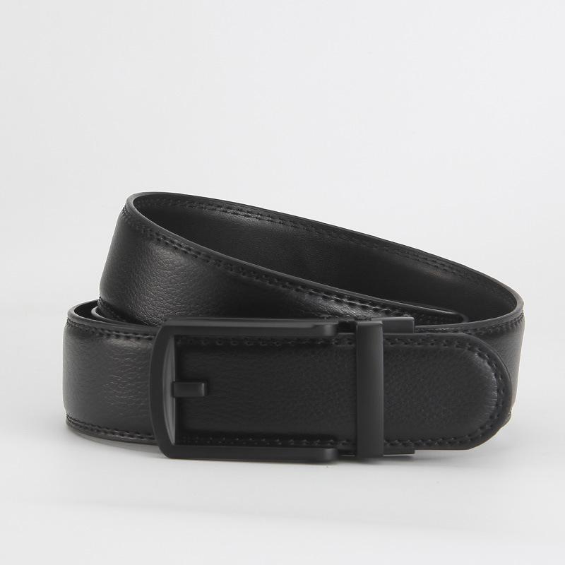 Dolly Road, Reverse Buckle Belt 3.5 Automatic Buckle Two-Layer Cowhide Belt, Men'S Leisure Belt